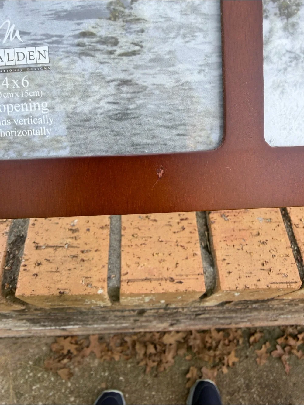 Rust Brown Triple 4x6 Photo Frame stands vertical, horizontal or can wall hang*